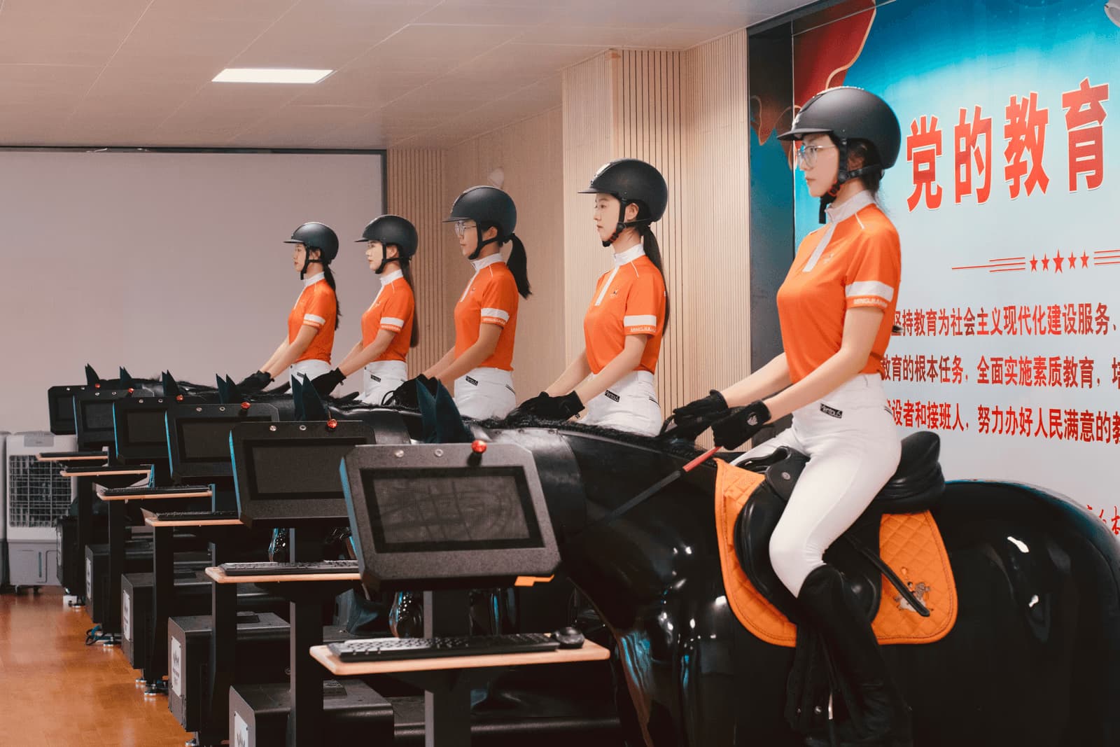 Equestrian simulator for riding clubs and training centers